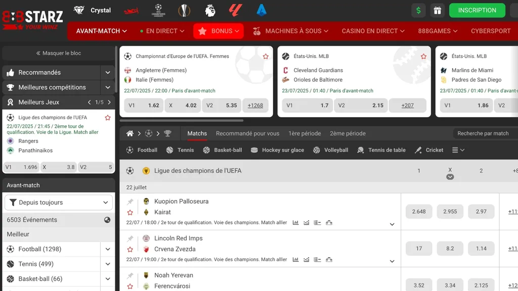 888starz est un site de pari qui propose de nombreuses offres pour les joueurs ivoiriens