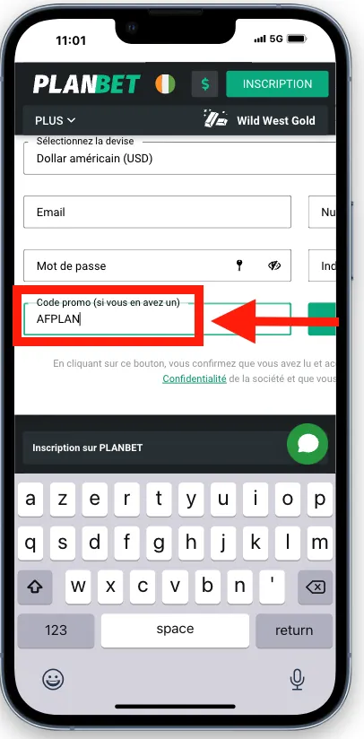 Inscription APK Planbet