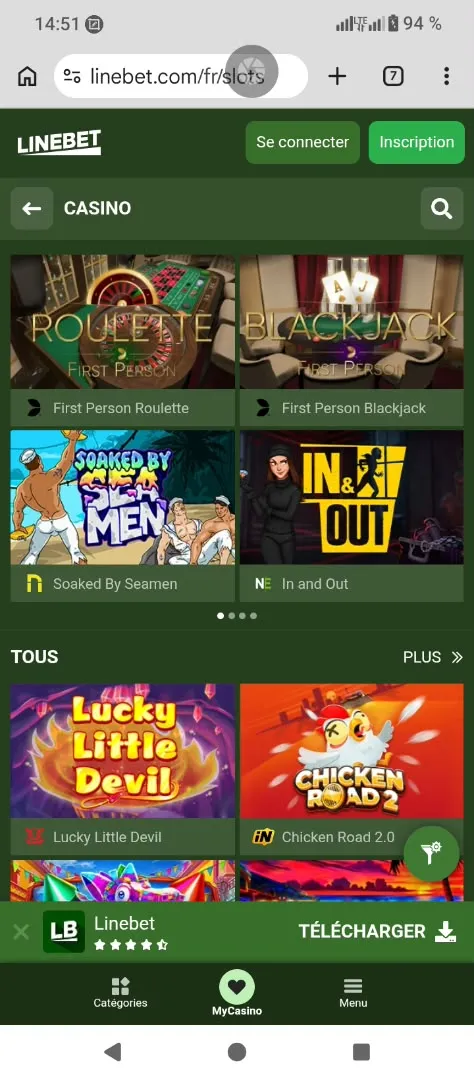 Notre avis Linebet sur la section casino