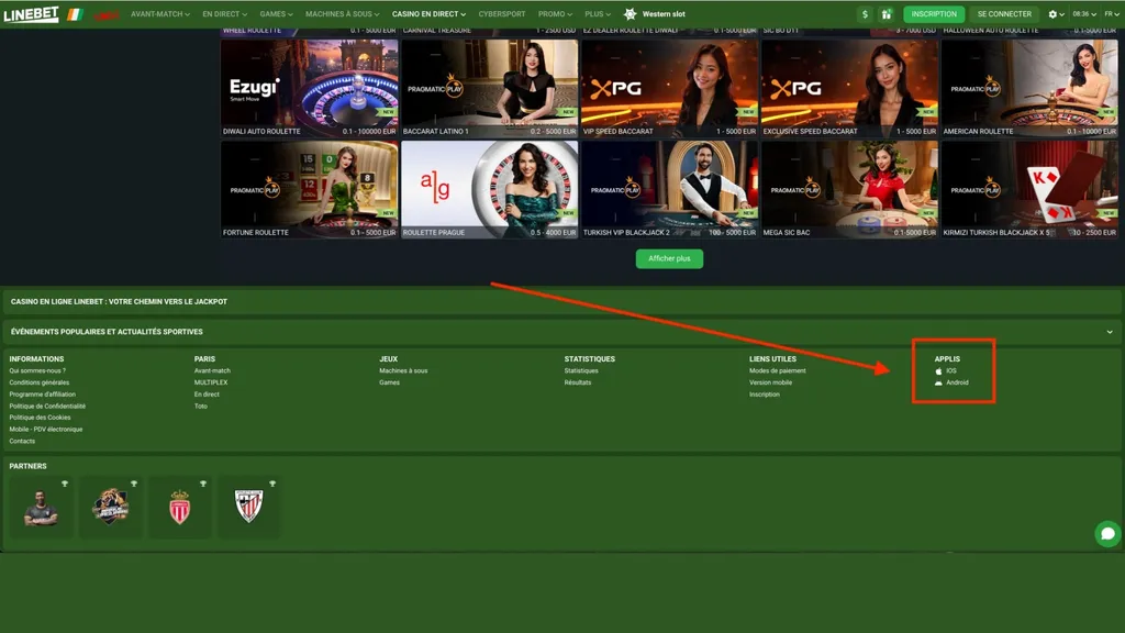 Comment installer l'appli Linebet sur Android