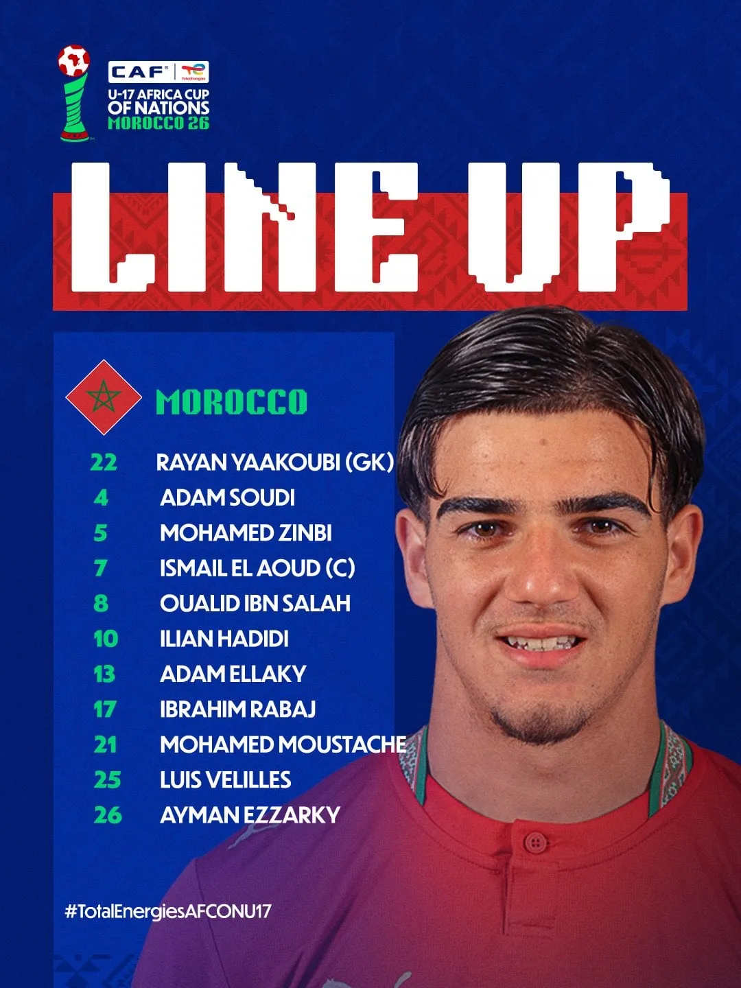Compo Maroc U17 contre S&eacute;n&eacute;gal U17