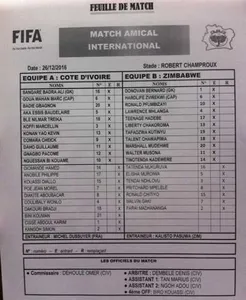 Amical : la Côte d’Ivoire A’ tient en échec le Zimbabwe
