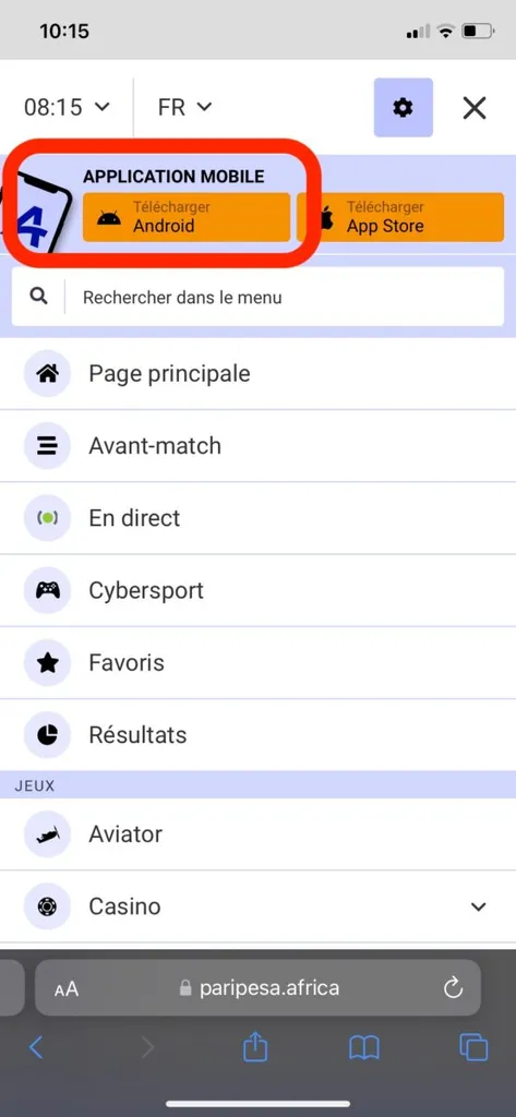 Télécharger l'APK Paripesa sur Android