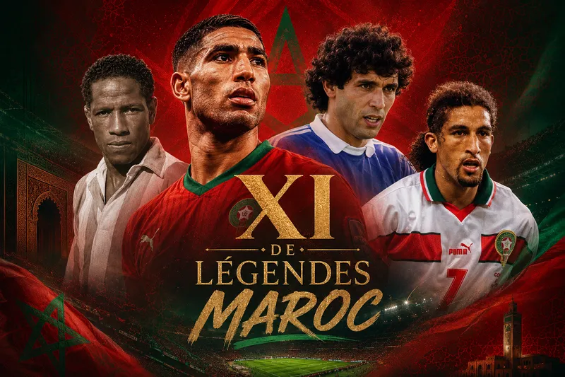 Onze des l&eacute;gendes et meilleurs joueurs de l'histoire du Maroc