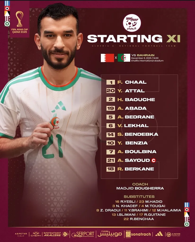 Compo Algérie A’ contre Bahreïn