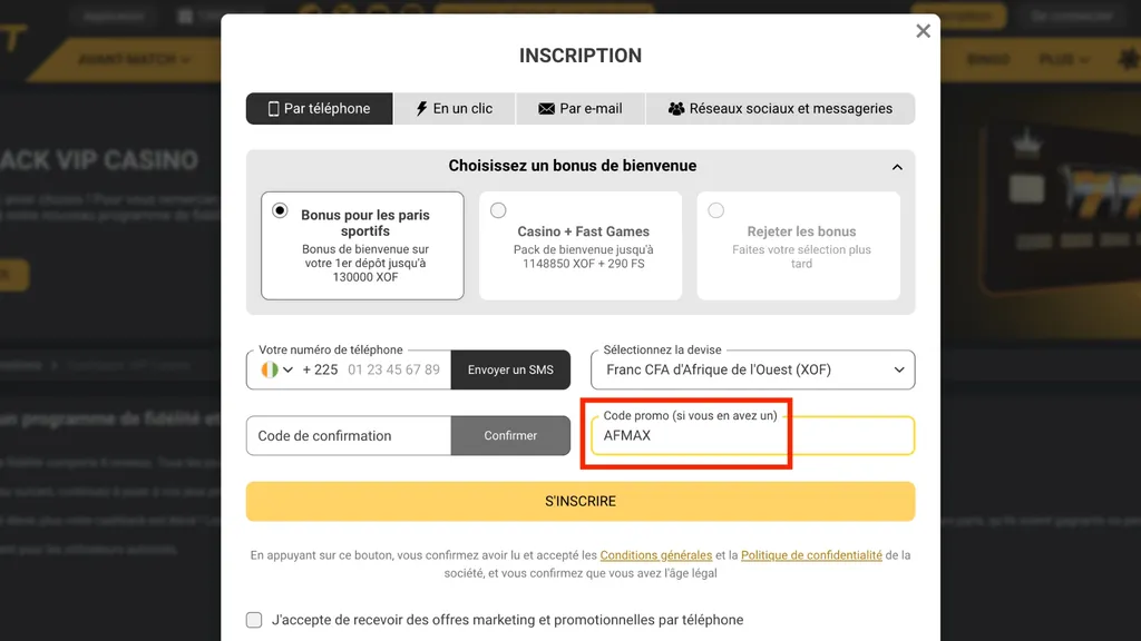 Comment créer compte pour avoir son bonus Melbet