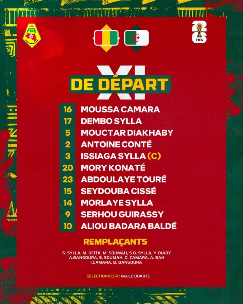 Compo Guinée contre Maroc