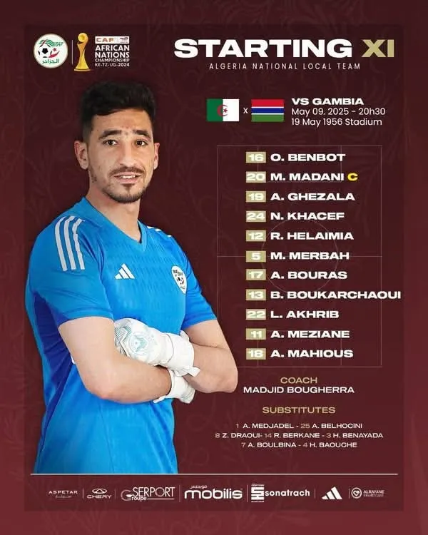Compo Alg&eacute;rie A&rsquo; contre Gambie A&rsquo;