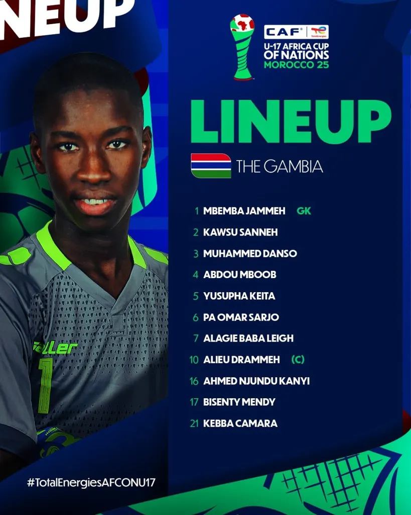 Compo Gambie U17 contre Tunisie U17