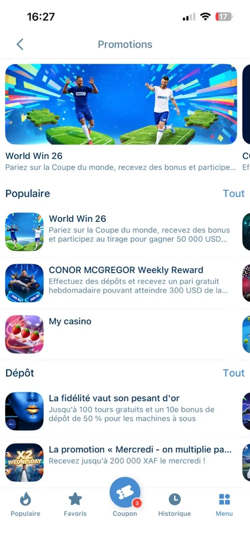Page promotions 1xbet en 2026