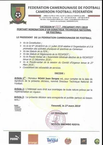 Cameroun : le cousin de Yannick Noah nommé DTN