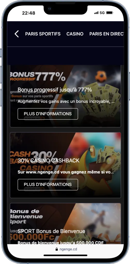 Code promo Ngenge les promotions sur les paris sportifs 