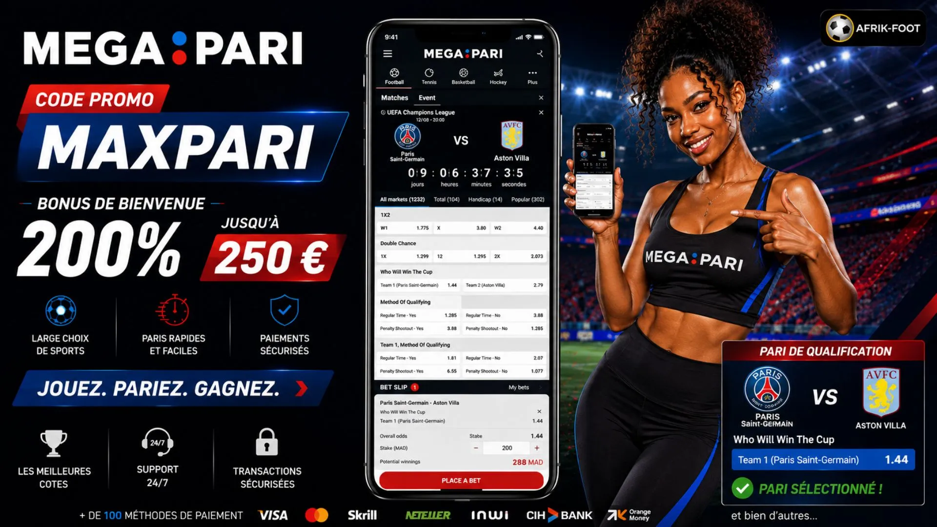 pronostic ticket psg aston villa finale uefa super league avec code promo Megapari