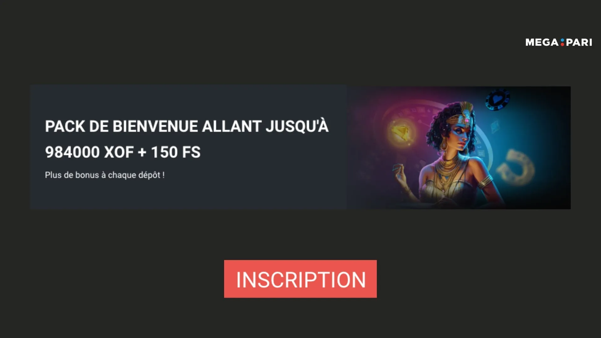 Gagnez un bonus casino avec le code Megapari