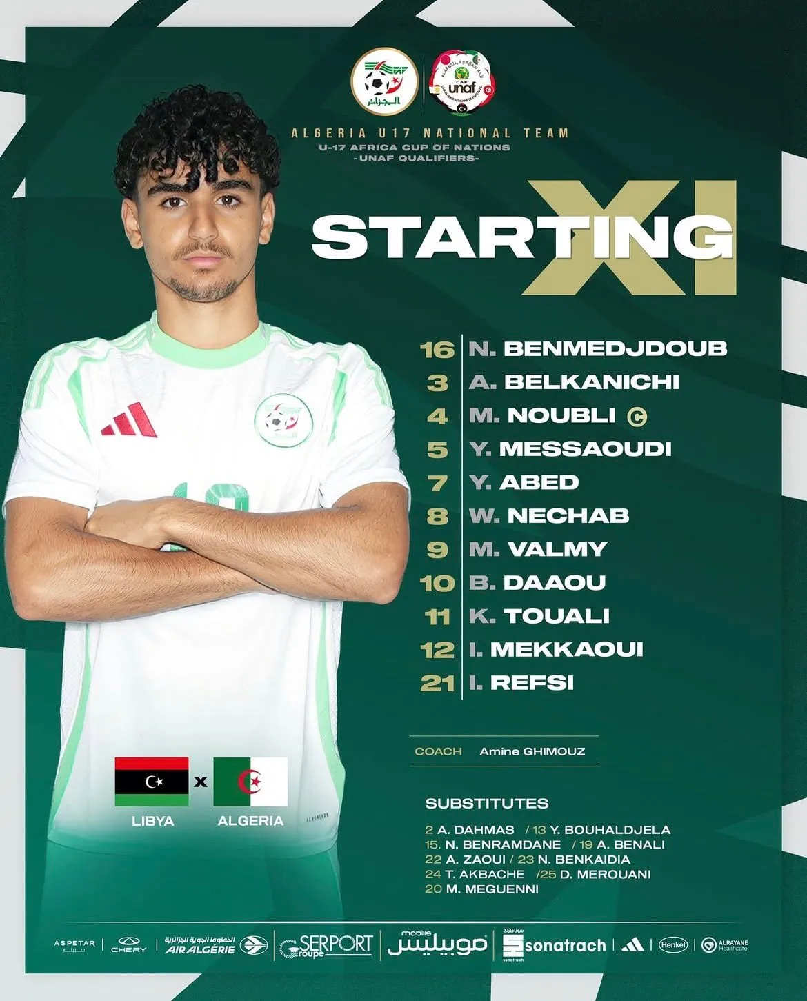 Compo Libye-Alg&eacute;rie UNAF U17