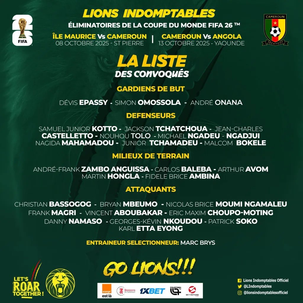 Liste Cameroun