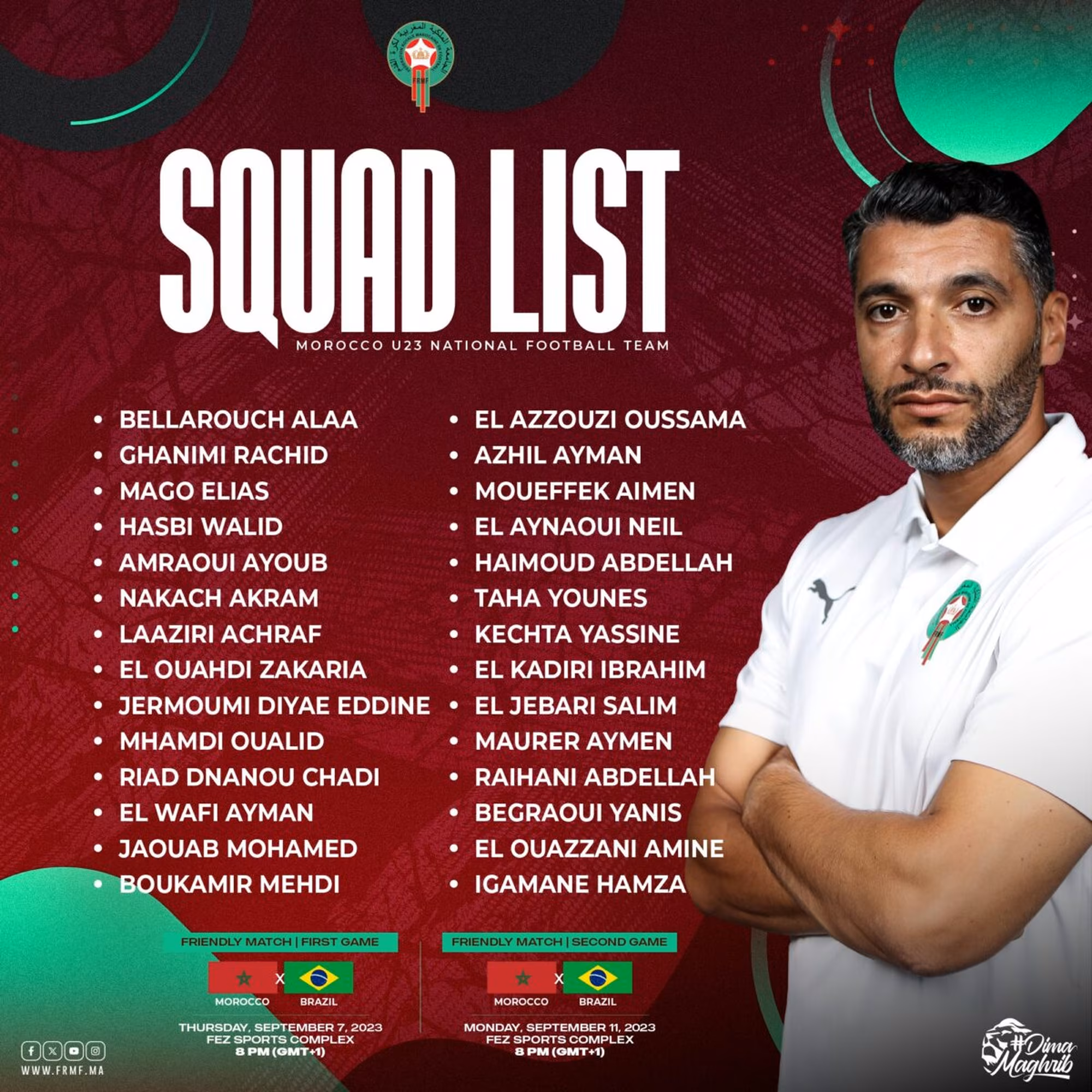 Liste Maroc U23, Br&eacute;sil