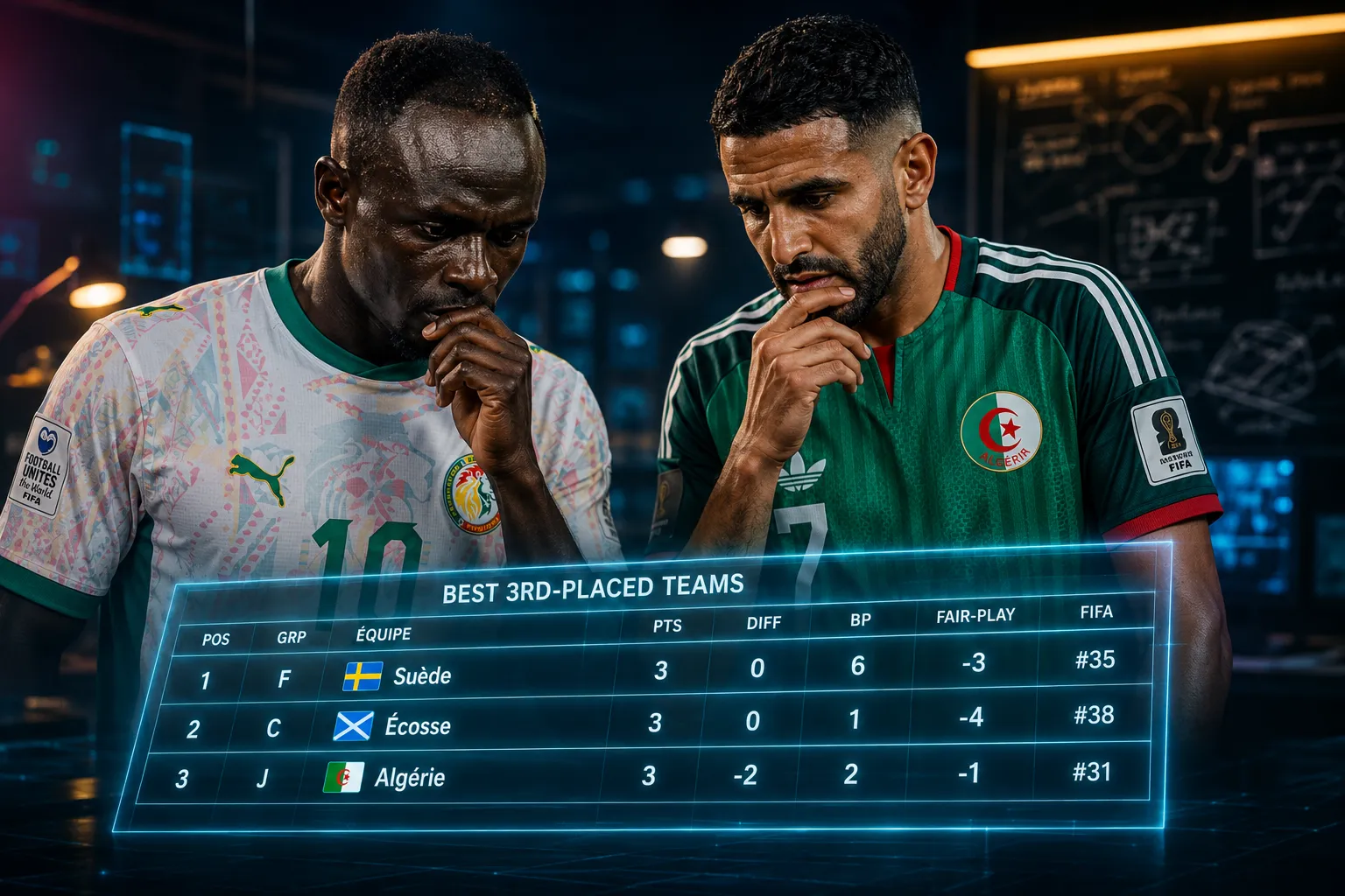 Coupe du monde 2026 : o&ugrave; en sont l&rsquo;Alg&eacute;rie et le S&eacute;n&eacute;gal dans le classement des meilleurs 3es ?