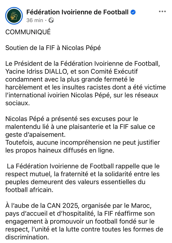 Communiqué FIF Pépé