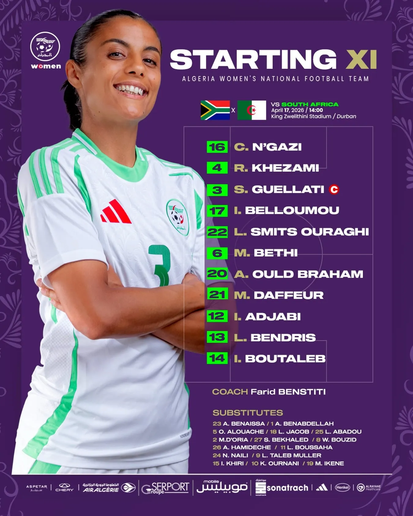 Compo Algerie feminine contre Afrique du Sud 2