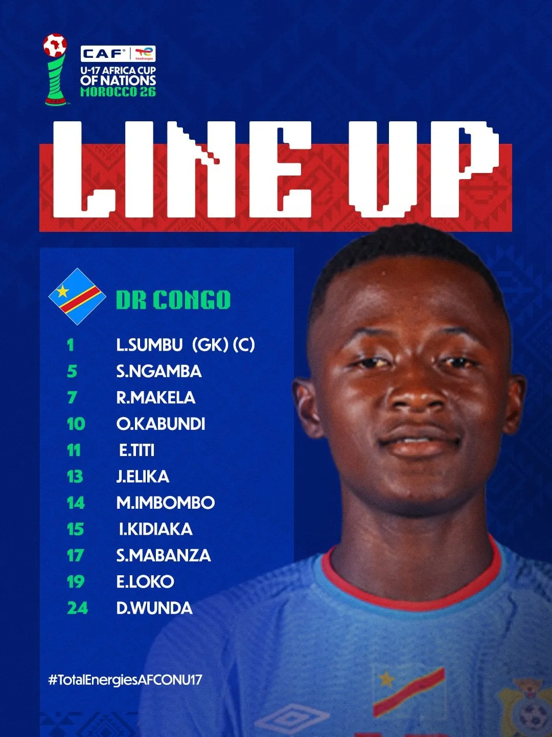Compo RDC U17 contre Ouganda