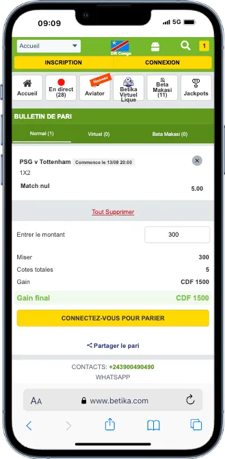 Placer un pari sur Betika