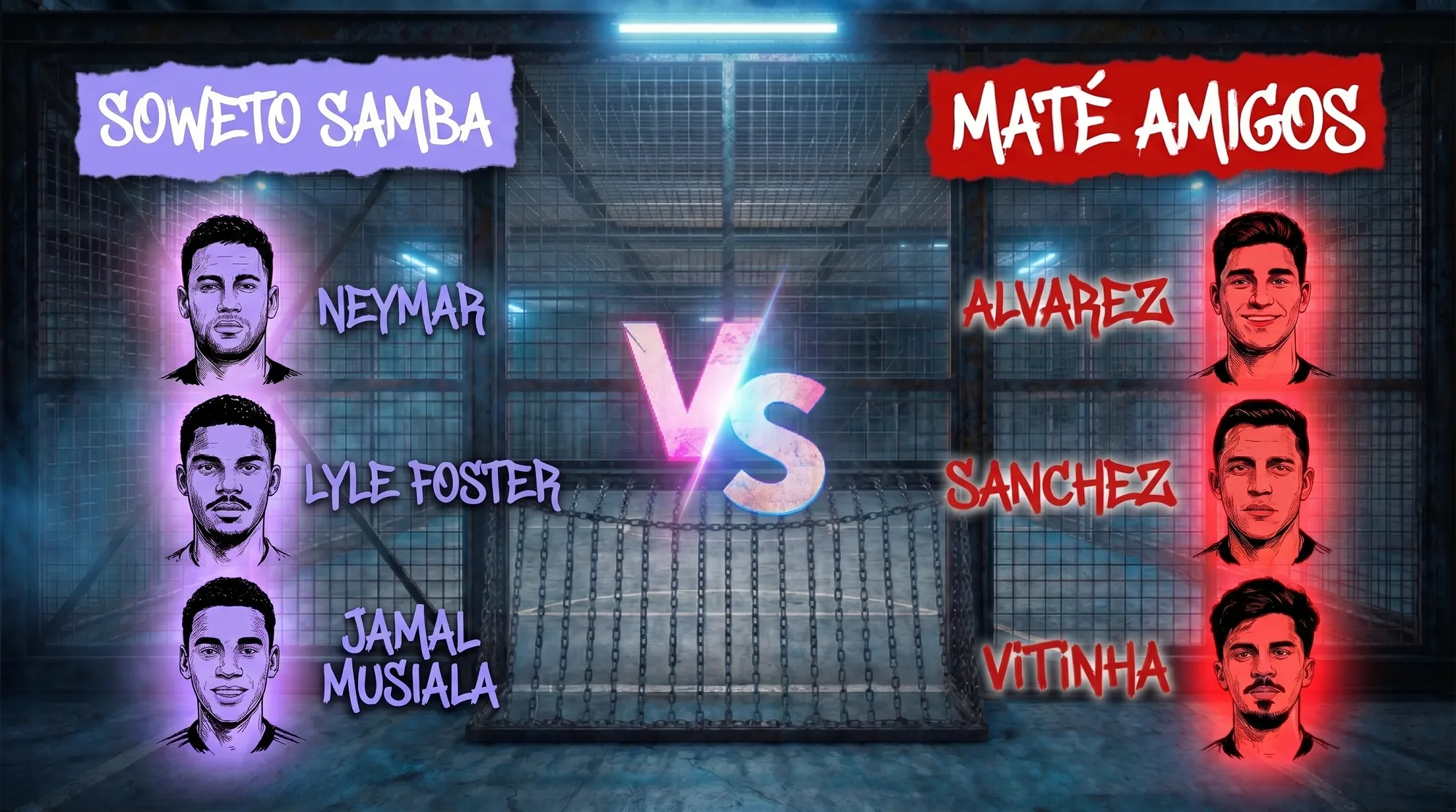 Neymar et les Soweto Samba entrent dans La Cage face au Mat&eacute; Amigos