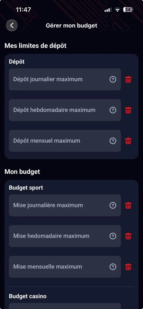 Outil de jeu responsable sur Betclic