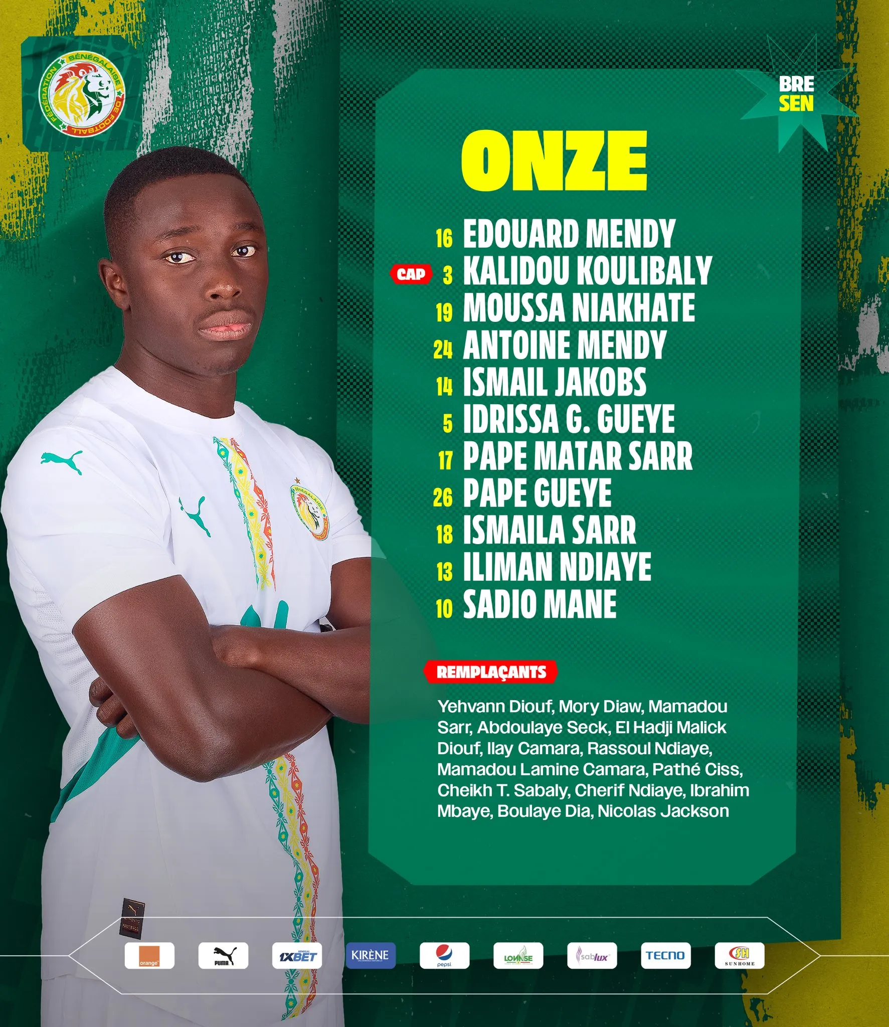 Compo S&eacute;n&eacute;gal contre Br&eacute;sil