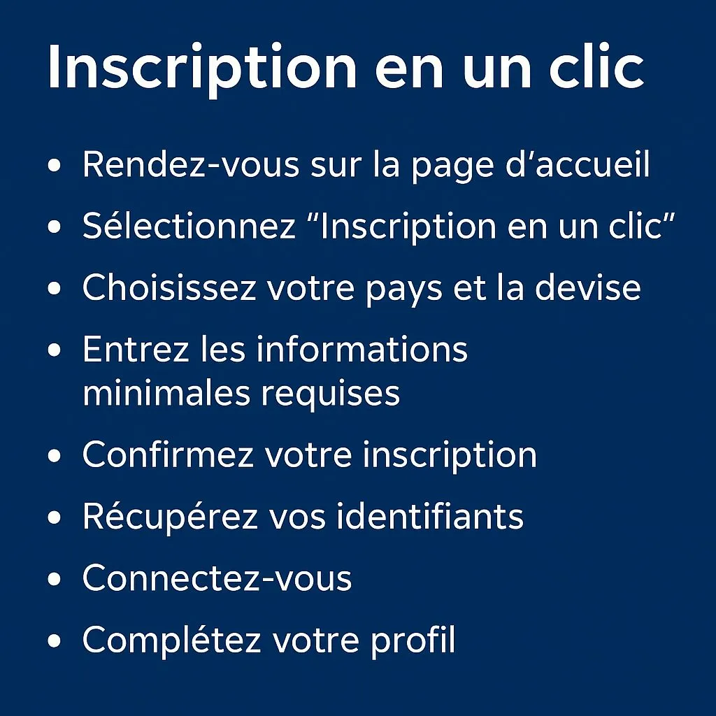 Réalisez votre inscription en un seul clic sur 1xBet