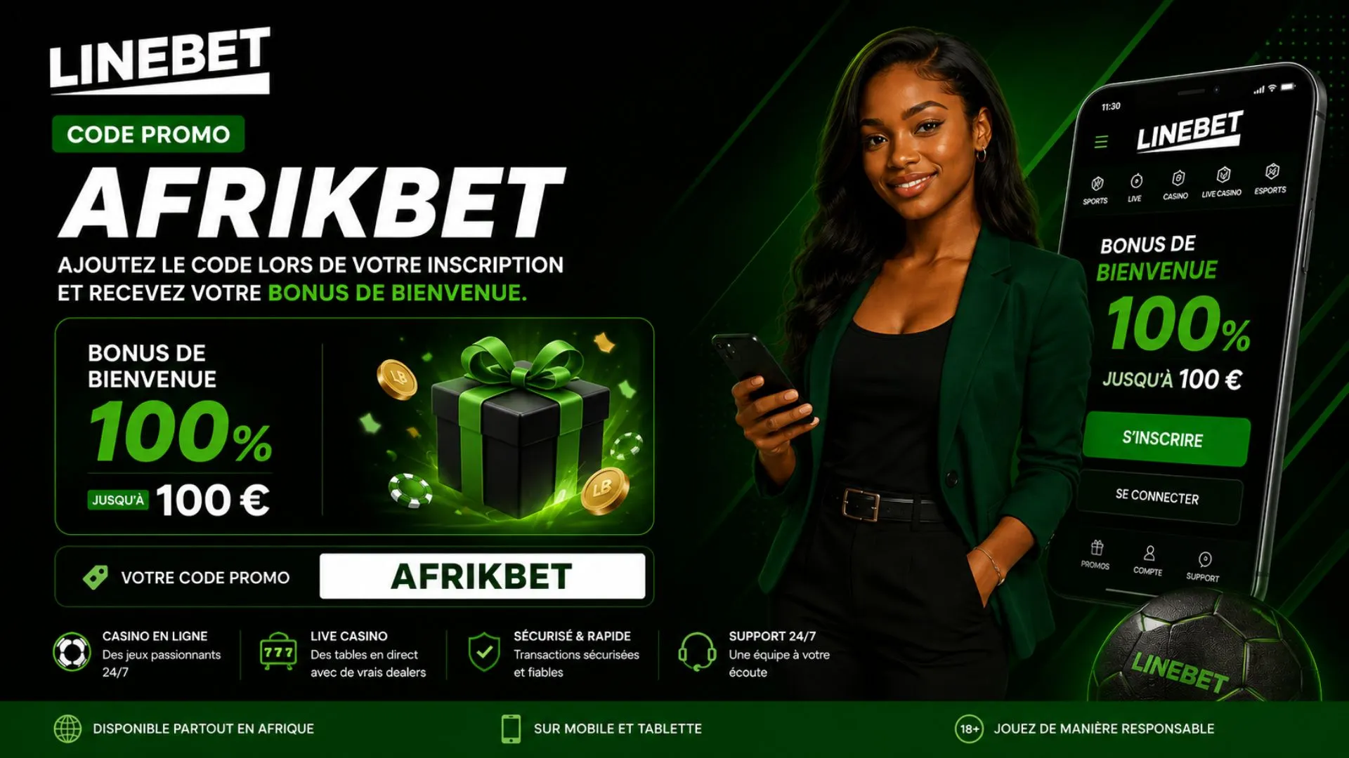 bonus sport linebet code promo AFRIKBET