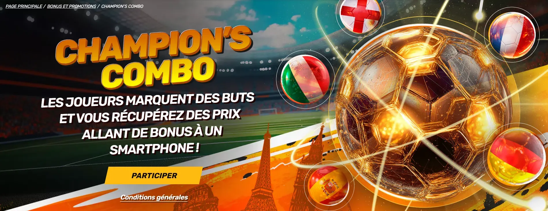 Presentation promotion Champions combo sur Melbet