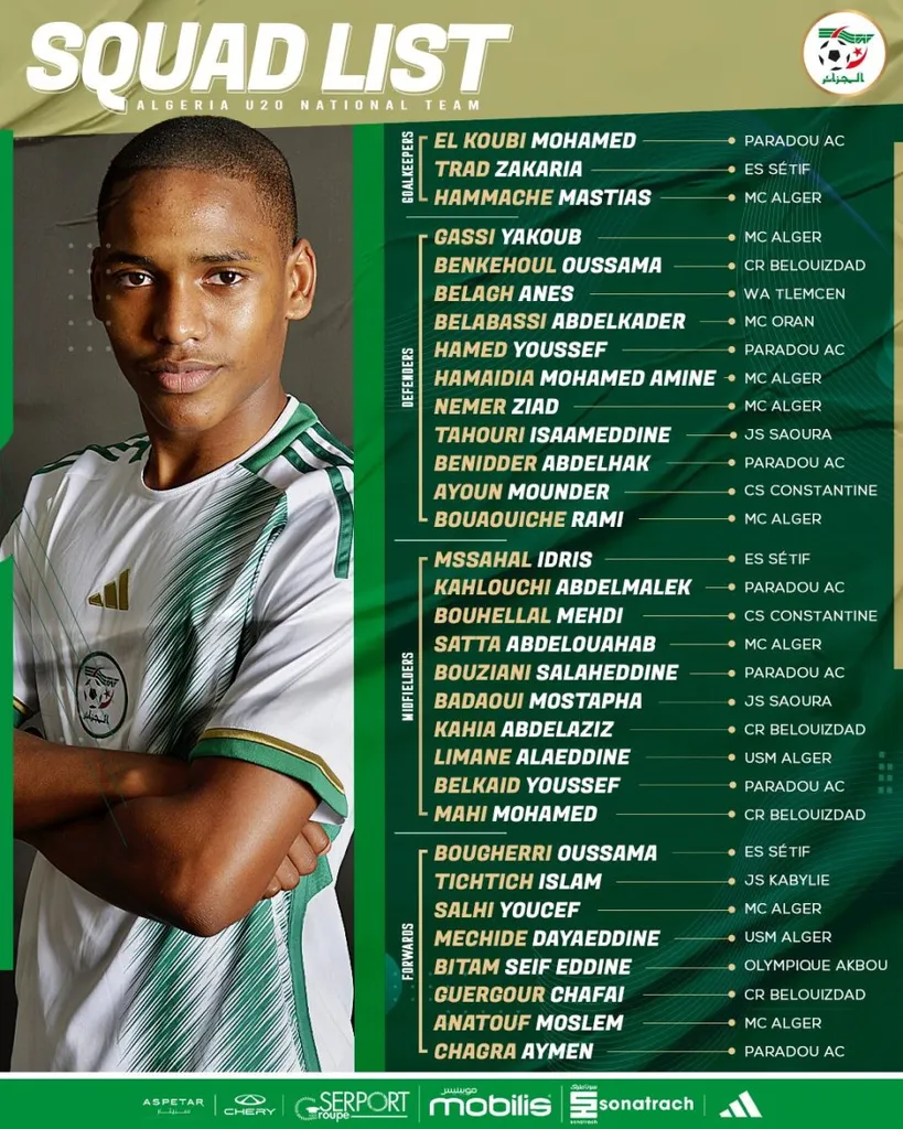 Liste Alg&eacute;rie U20