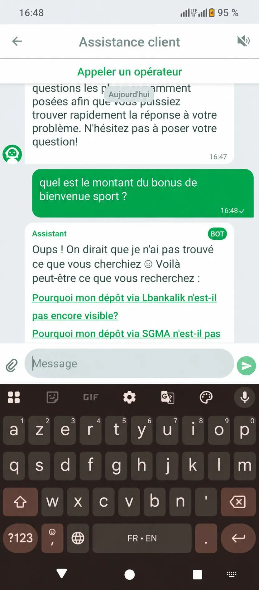 Test et avis sur le support client Linebet