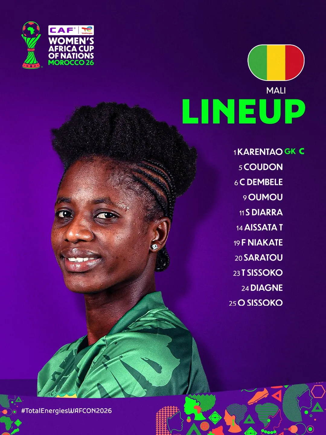 La compo du Mali f&eacute;minin contre le Cap-Vert