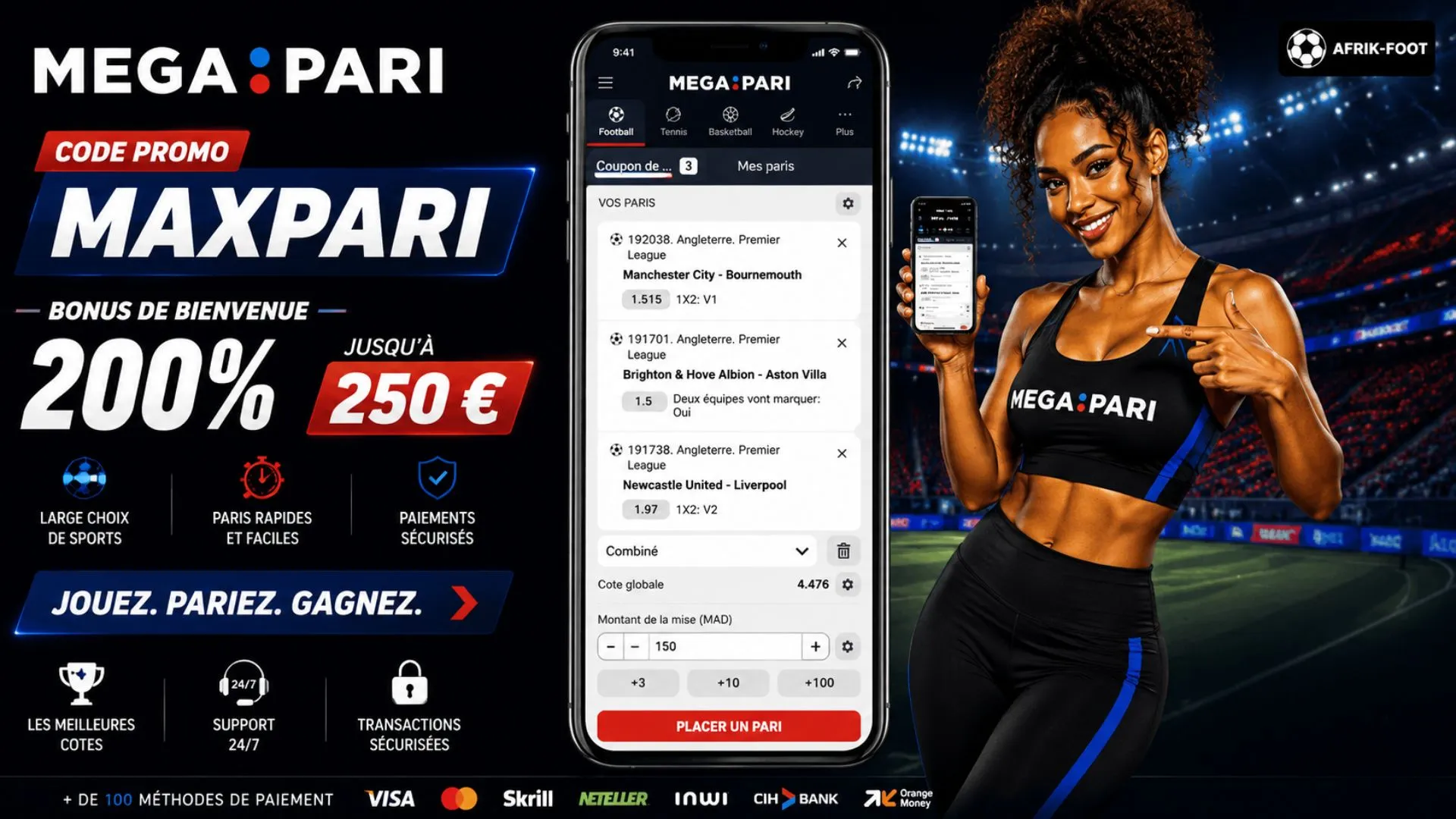 pronostic ticket Premier league aout 2026 avec code promo Megapari