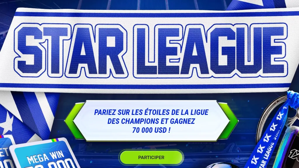 D&eacute;couvrez la promo Star League en vous inscrivant avec le code promo 1xBet