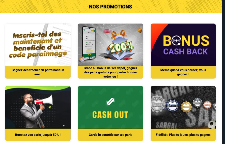 Les promotions sur Sunubet actuellement 