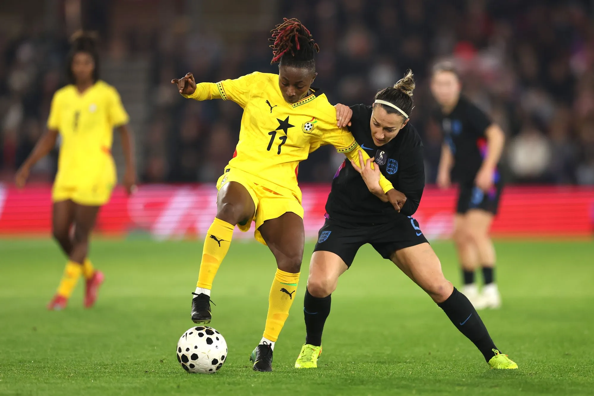 Le Ghana f&eacute;minin lors du match contre l'Angleterre.