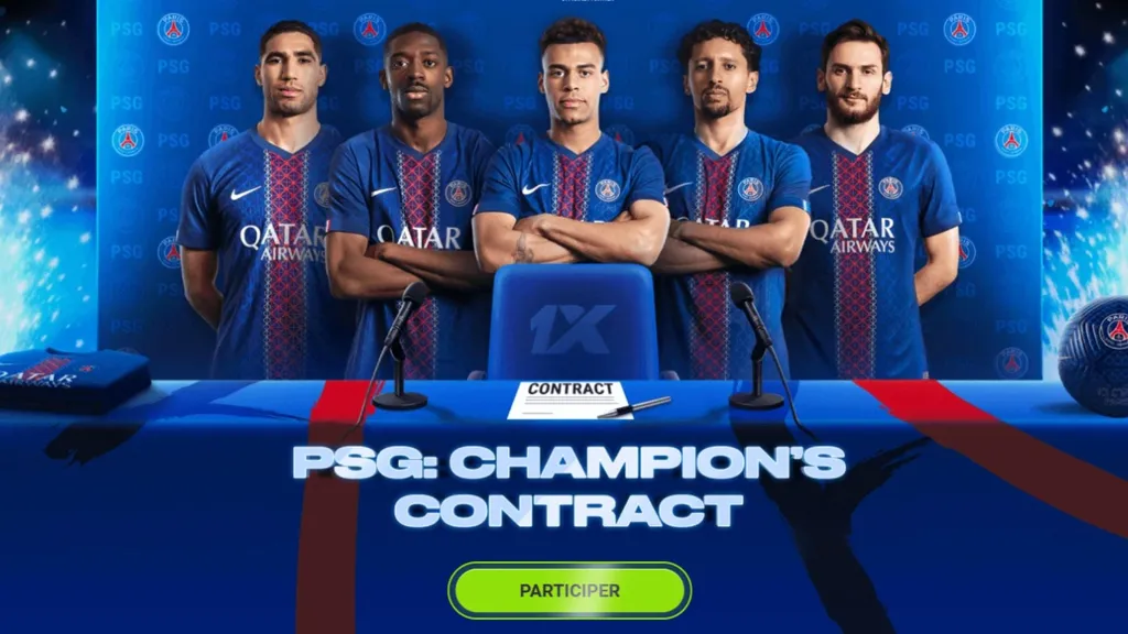 Jouez sur les matchs du PSG en ouvrant un compte avec le code bonus 1xBet