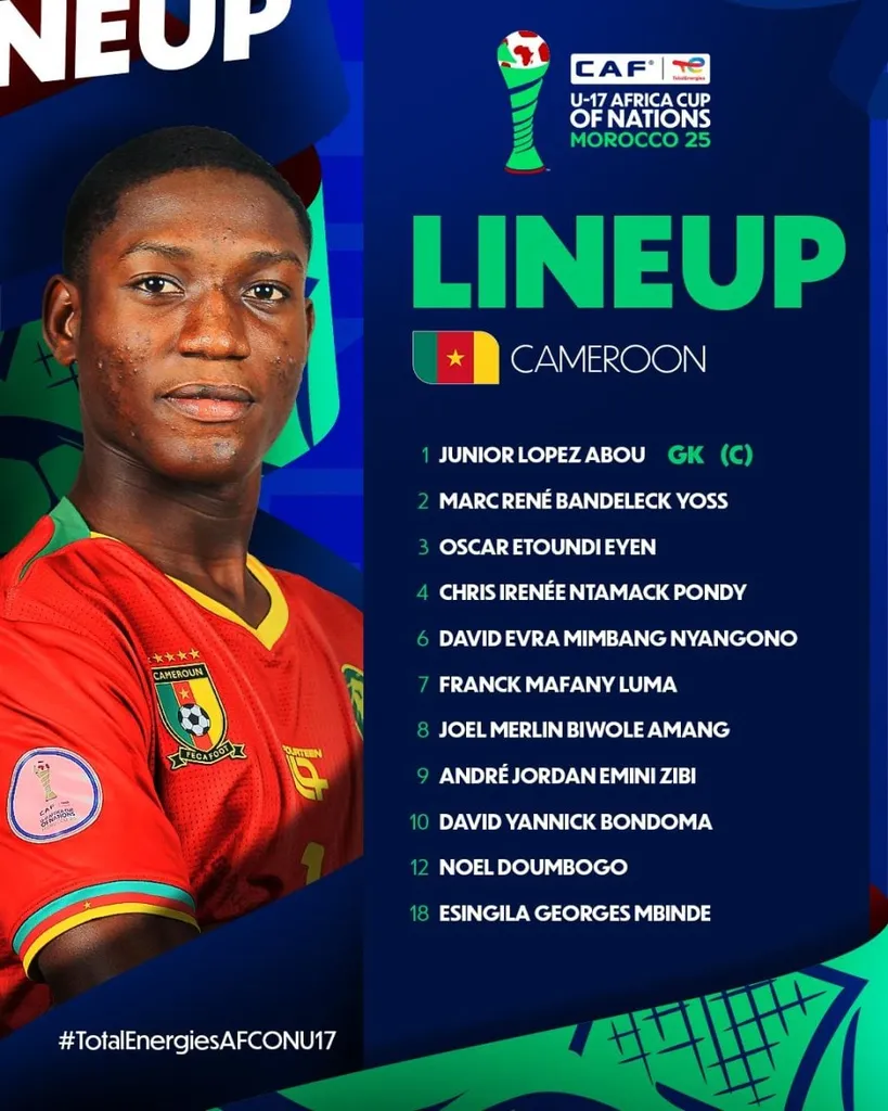Compo Cameroun U17 contre Egypte U17