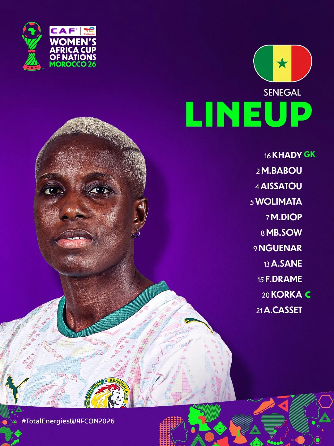 Compo S&eacute;n&eacute;gal f&eacute;minin contre Alg&eacute;rie