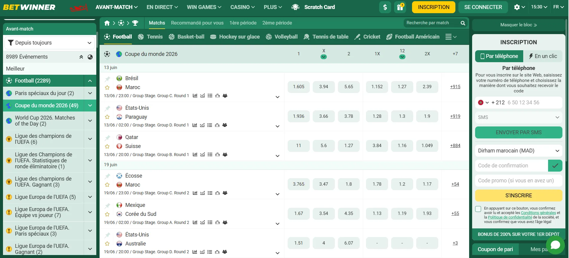 Meilleures cotes Betwinner paris sportifs