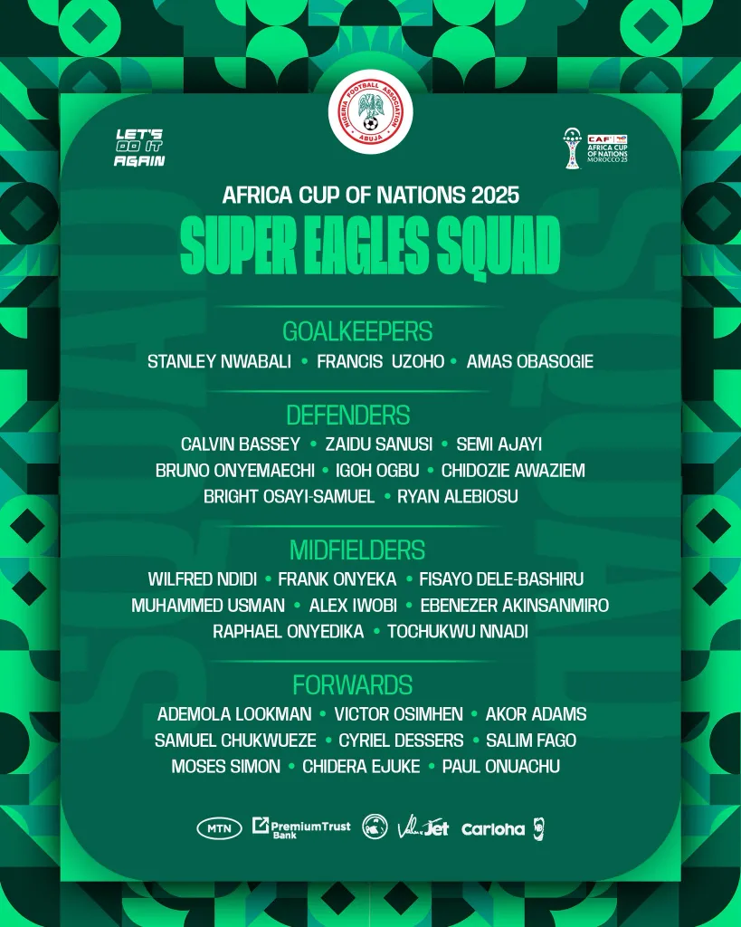 Liste Nigeria CAN 2025