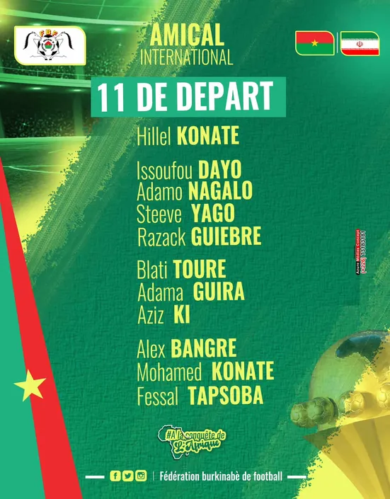Les compos d'Iran-Burkina Faso
