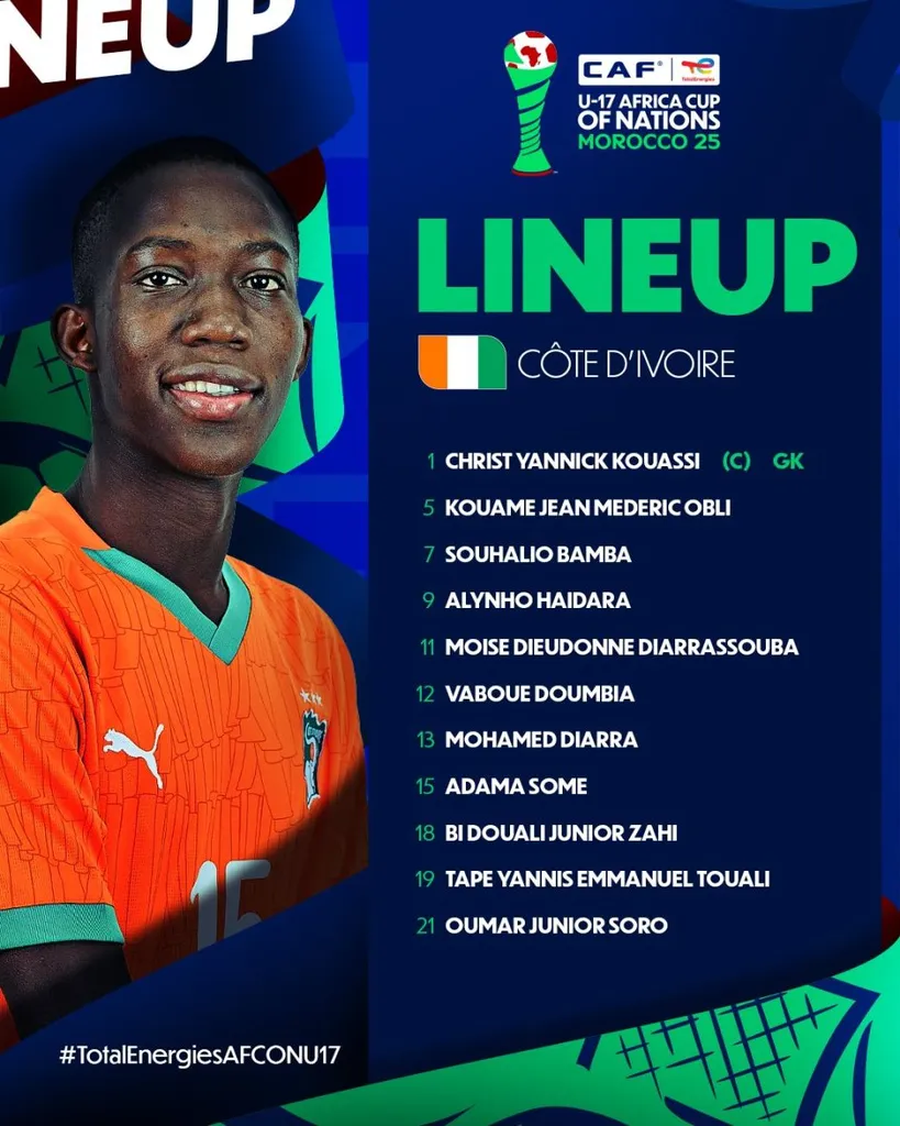 Compo C&ocirc;te d&rsquo;Ivoire U17 contre S&eacute;n&eacute;gal U17