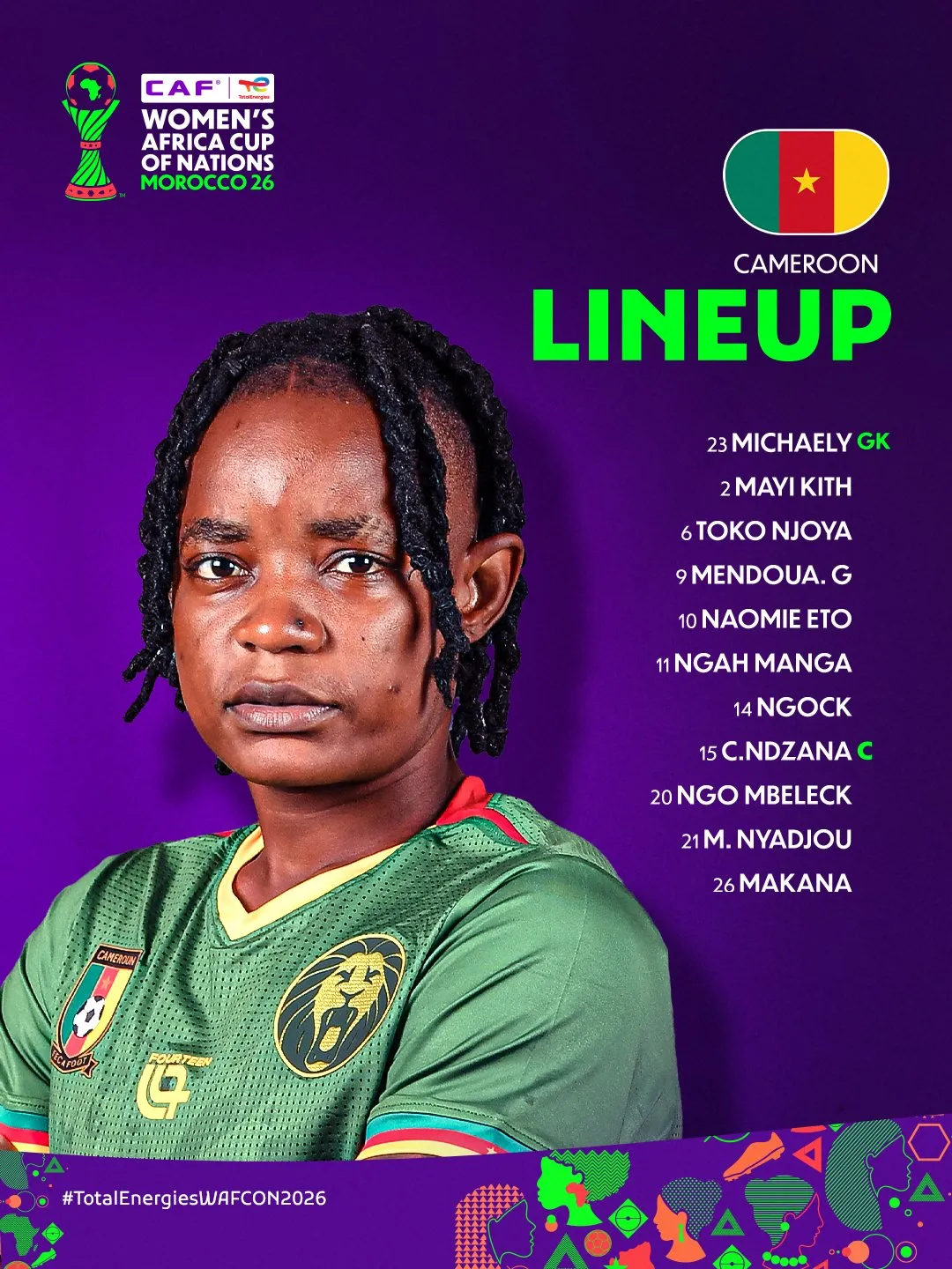 Compo du Cameroun f&eacute;minin face au Ghana
