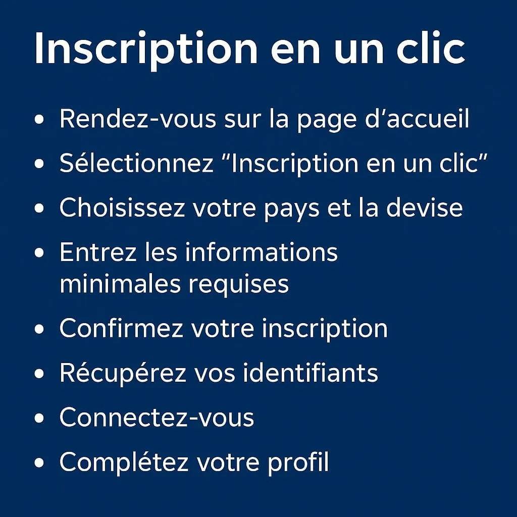 R&eacute;alisez votre inscription en un seul clic sur 1xBet