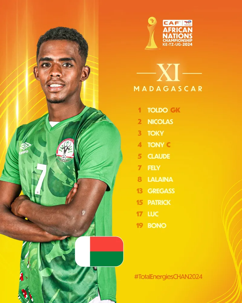 Compo Madagascar contre Maroc finale CHAN 2025