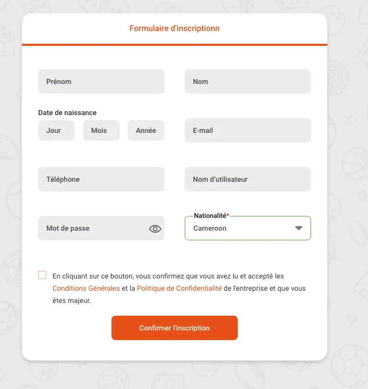 inscription sur Luckia au Cameroon